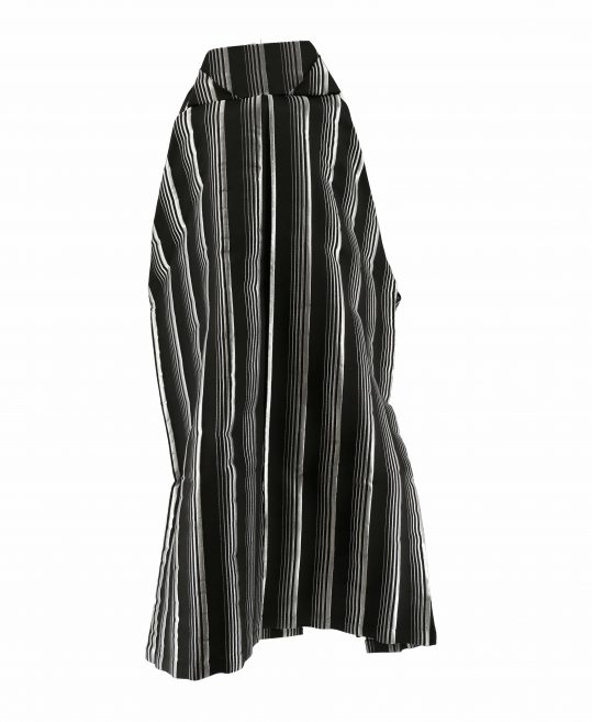 男性用袴単品レンタル(成人式・結婚式・卒業式)【4～5L】黒・銀ストライプ[170cm]No.665